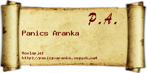 Panics Aranka névjegykártya